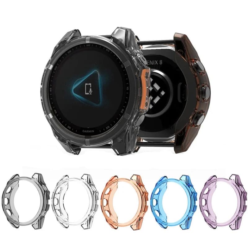Smartwatch TPU Soft Shell Edge Protector Case Frame per Garmin Fenix 8 43mm 47mm 51mm Cover protettiva per paraurti Fenix8 accessori