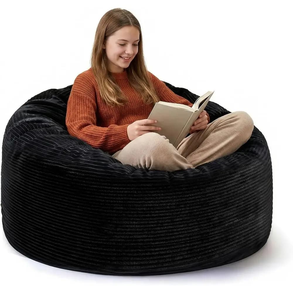 Poltrona a sacco imbottita in memory foam con rivestimento rimovibile in microfibra felpata - Ideale per lettura e gaming confortevoli