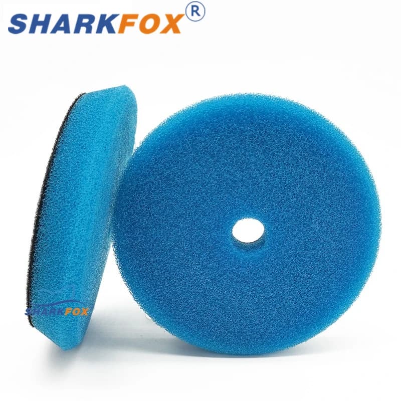 Sharkfox Tampone per lucidatura per auto Ruota per lucidatura autoadesiva da 5/6 pollici Dettagli per auto Tamponi in spugna per ceratura Strumento per la pulizia dell'auto