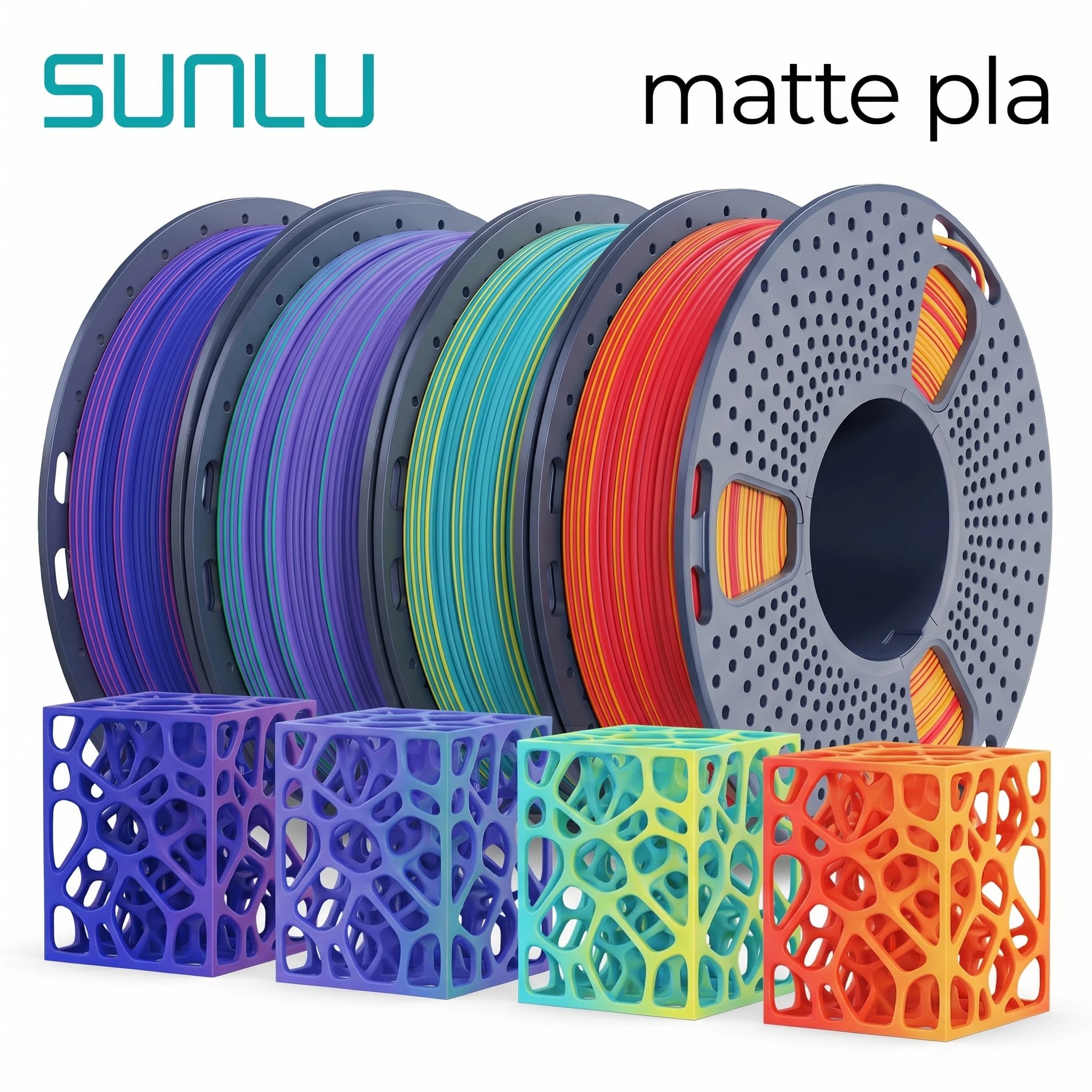 SUNLU Bundle filament 4/8 spool mix color 250g x 4 filament silk PLA/matte PLA/PETG For 3D Printers