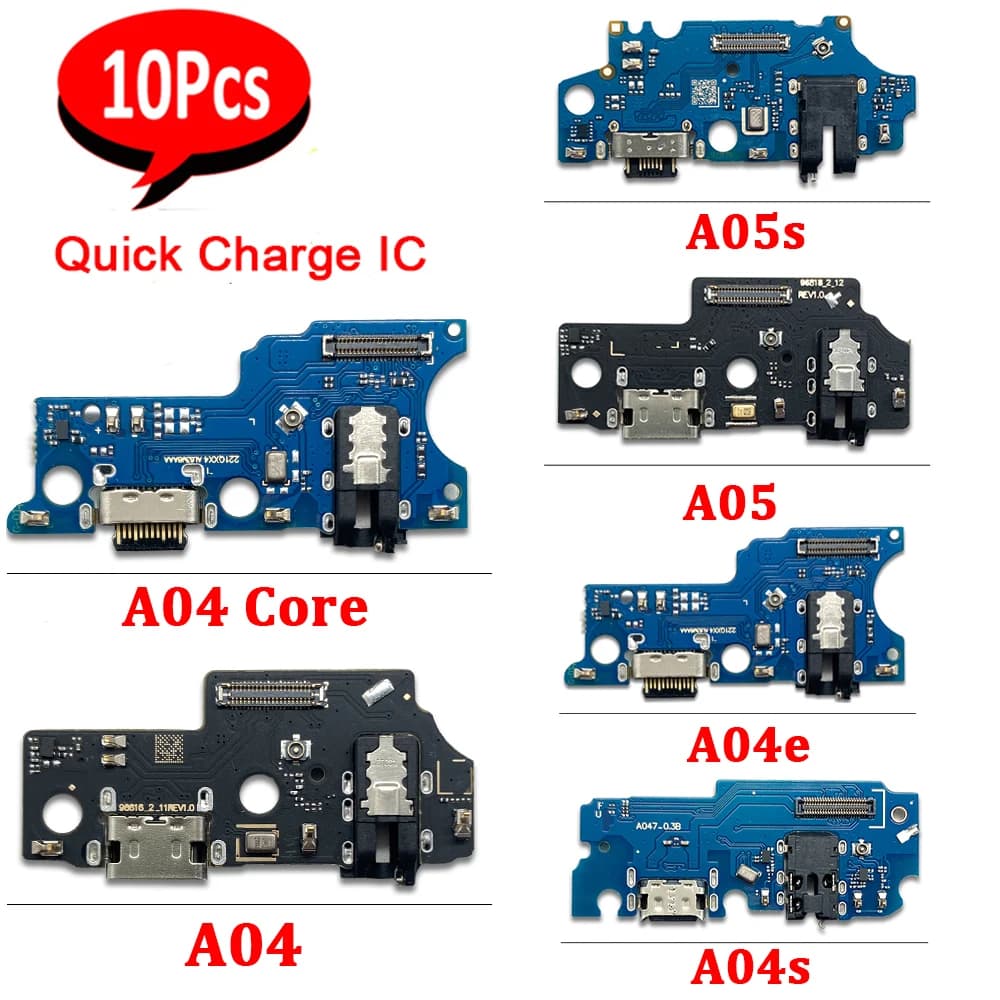 10Pcs，USB Charging Dock Jack Plug Socket Port Connector Charge Board Flex For Samsung A06 A04E A04 Core A04S A047F A05 A05S
