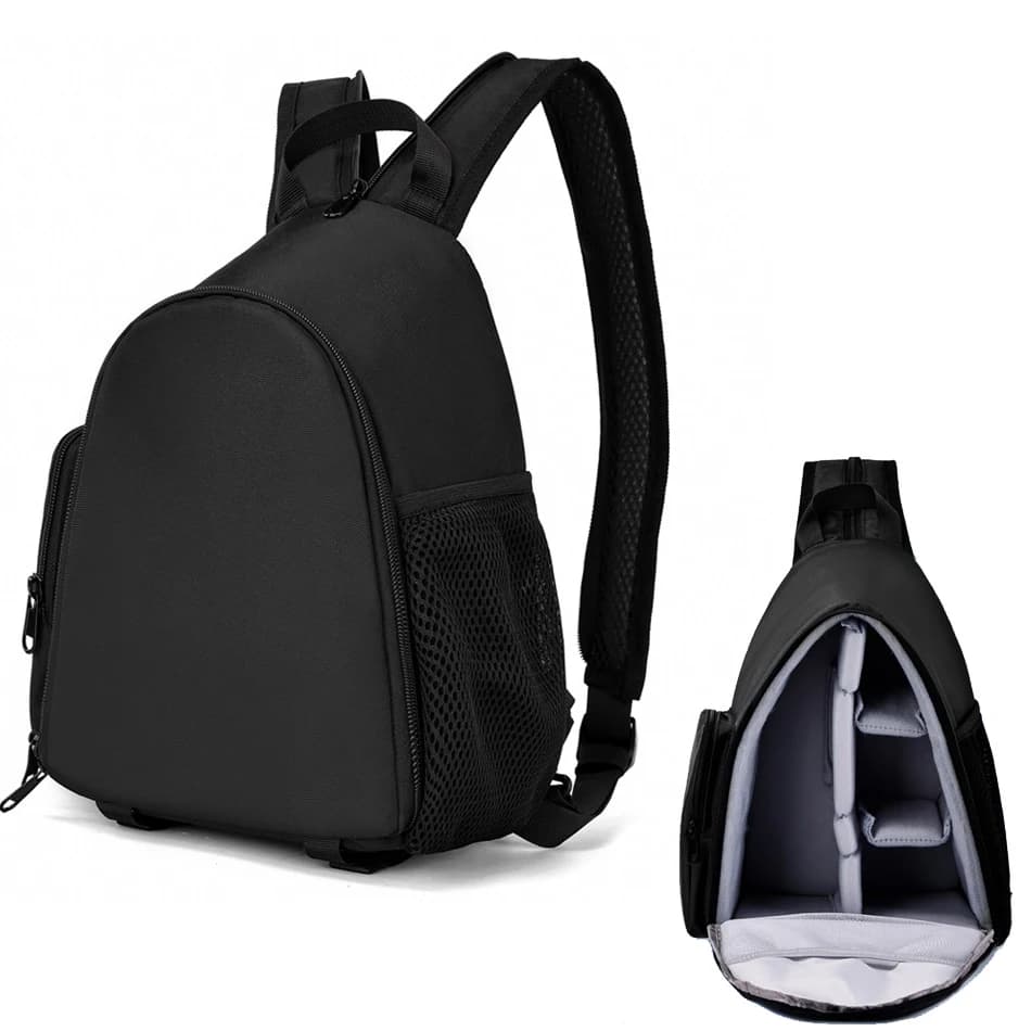 Nuovo scomparto per borsa a tracolla con zaino triangolare portatile per fotocamere reflex Canon Nikon Sony Accessori per fotografia con treppiede per lenti