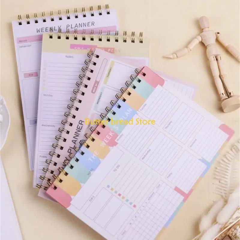 W89C 2025 Planner Planner settimanale Blocco note Rilegatura a doppio filo Lista delle cose da fare Notebook Journal Notebook