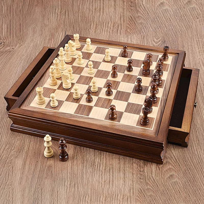 32cm/12.8inch high-end new Magnetic desktop wooden chess set including 2 additional queens chess game suitable for holiday gift