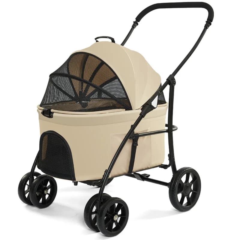 Vendita calda Passeggino staccabile per animali domestici Trasportino da viaggio per animali domestici Carrello per cani medio da 30 kg Facile da piegare con ruote Passeggino per cani