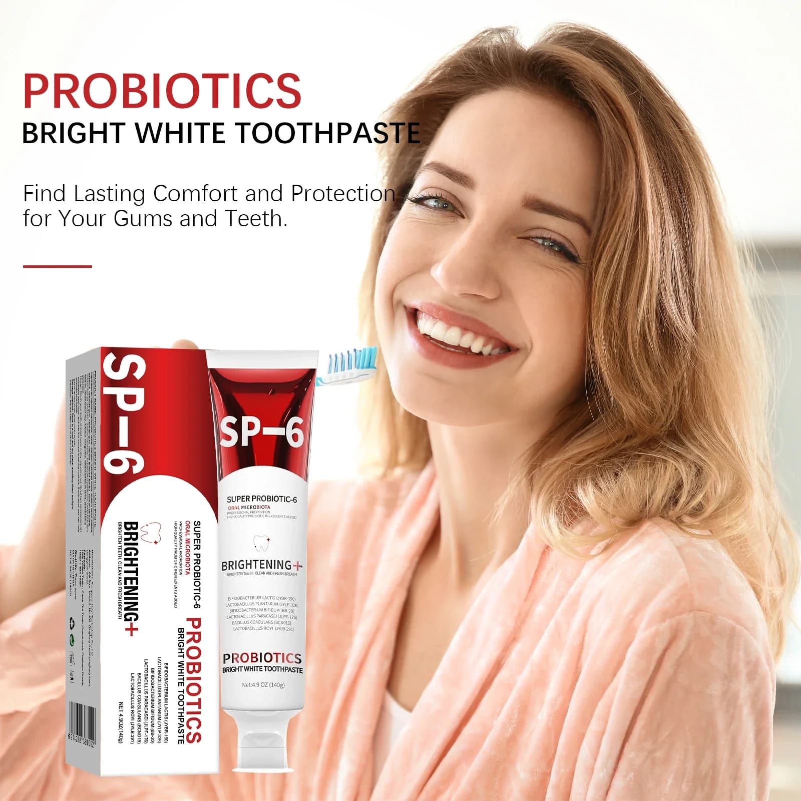 140g SP-6 Dentifricio Probiotic Tooth Whitening Remove La Placca Prevenire Carie Dentali Hygiene Oral Clean Alito Fresh Rubber Oral Hygiene