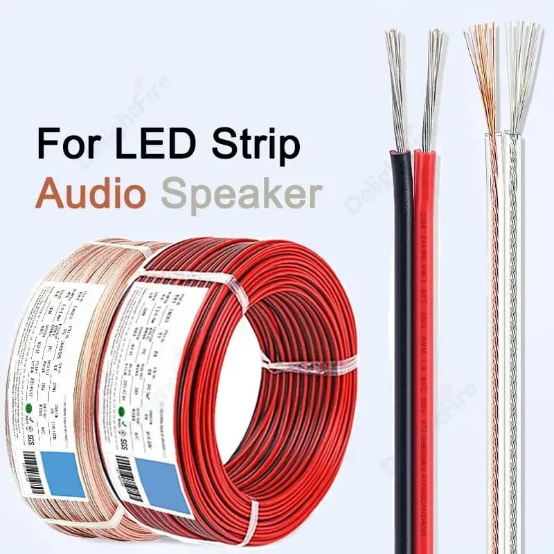 Cavo Elettrico a 2/3/4/5/6 Pin, Calibro 22/20/18, in Rame Stagnato Isolato in PVC, per Altoparlanti Audio e Strisce LED