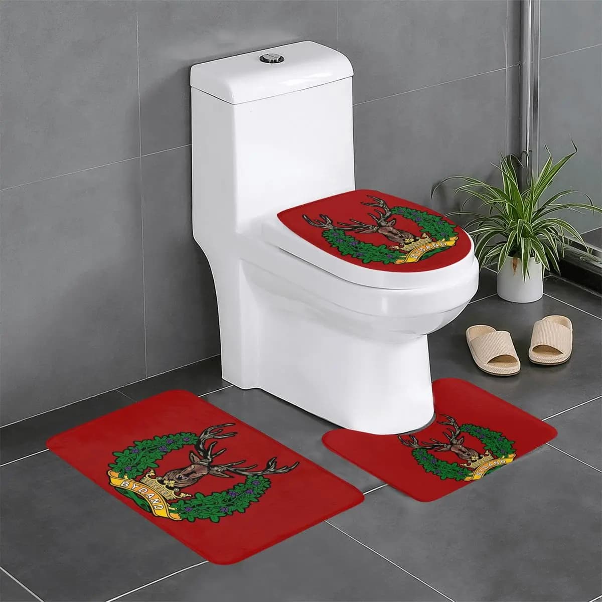 Gordon Highlanders Bathroom Mat 3 pieces Bathroom set Cover covers WC Home decoration Non-slip carpet
