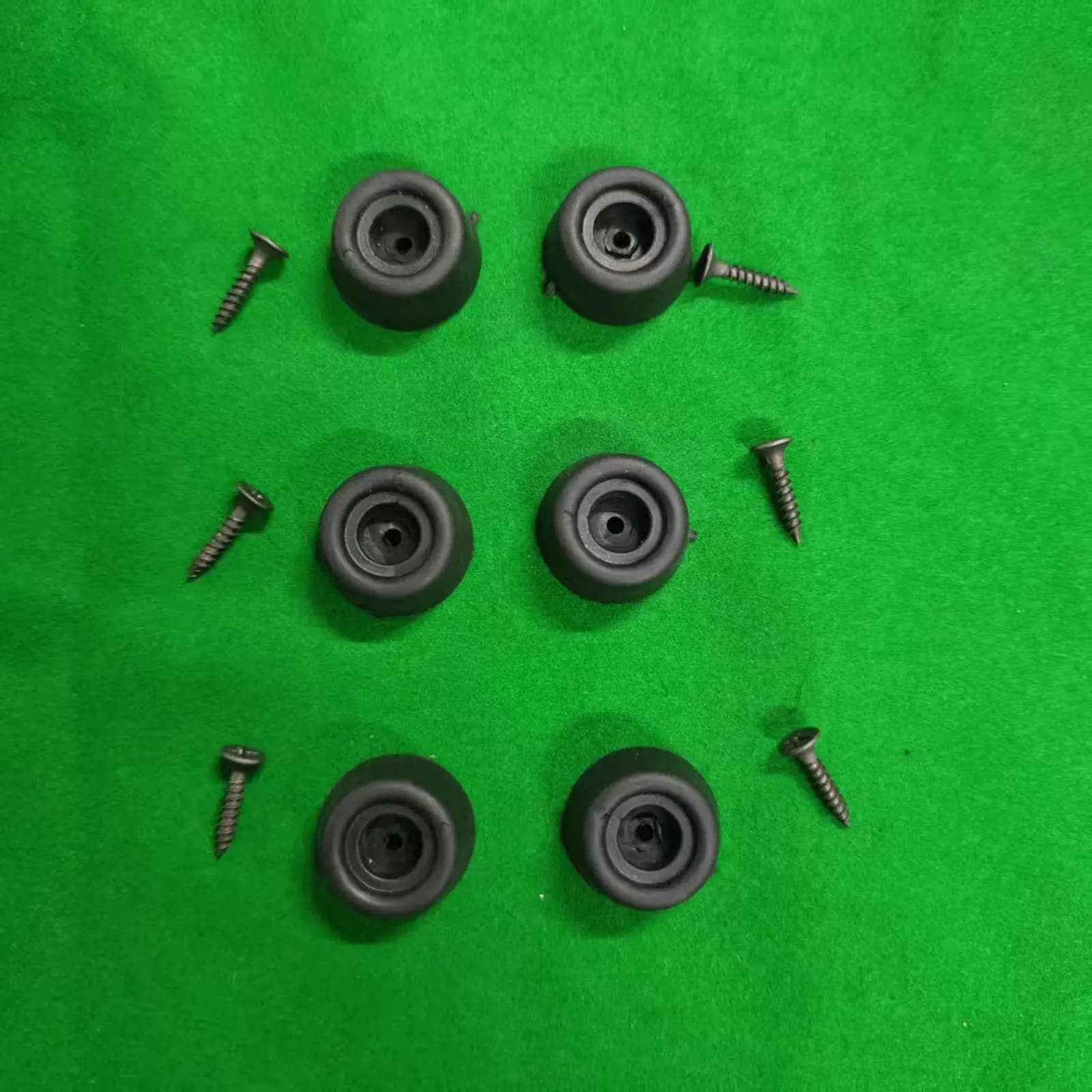 Set di 6 Protezioni per Fondo Stecca da Biliardo, Attrezzatura per Giocatori Professionisti, Colore Nero