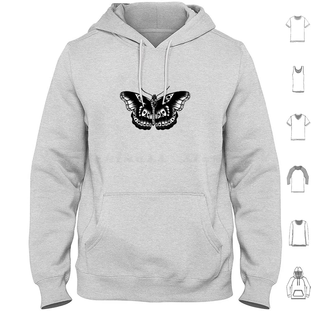 Felpe con cappuccio per tatuaggi Modelli di tatuaggi a maniche lunghe Cool Cute Laptop Tattoo Nero Bianco Bianco E bianco Primavera Natura Animali 1d