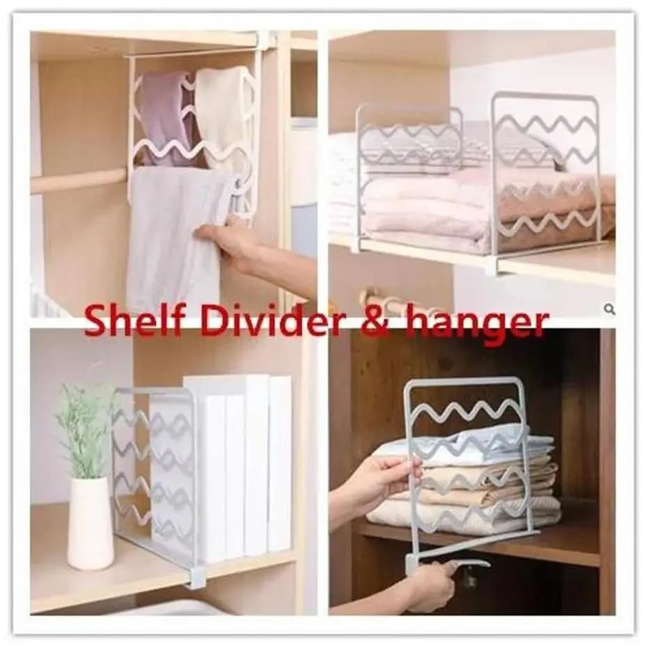 1 Pcs Wardrobe Separation Board Book Clothes Organizer Shelf Cabinet Tower Hanger Rack Closet Divider Stand Kitchen Accessories