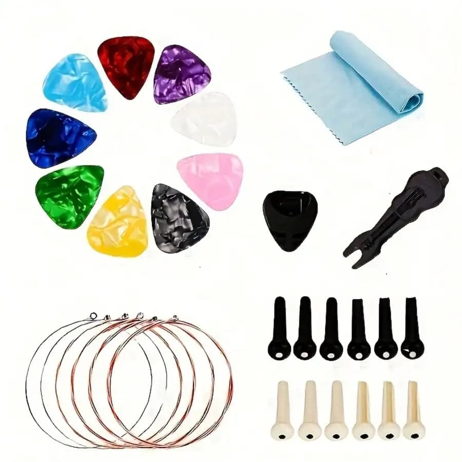 Guitar Accessories Kits Guitar Picks & Capo & Tuner & Guitar Strings & String Bone Bridge Saddle & Bridge Pins And Nut H3424