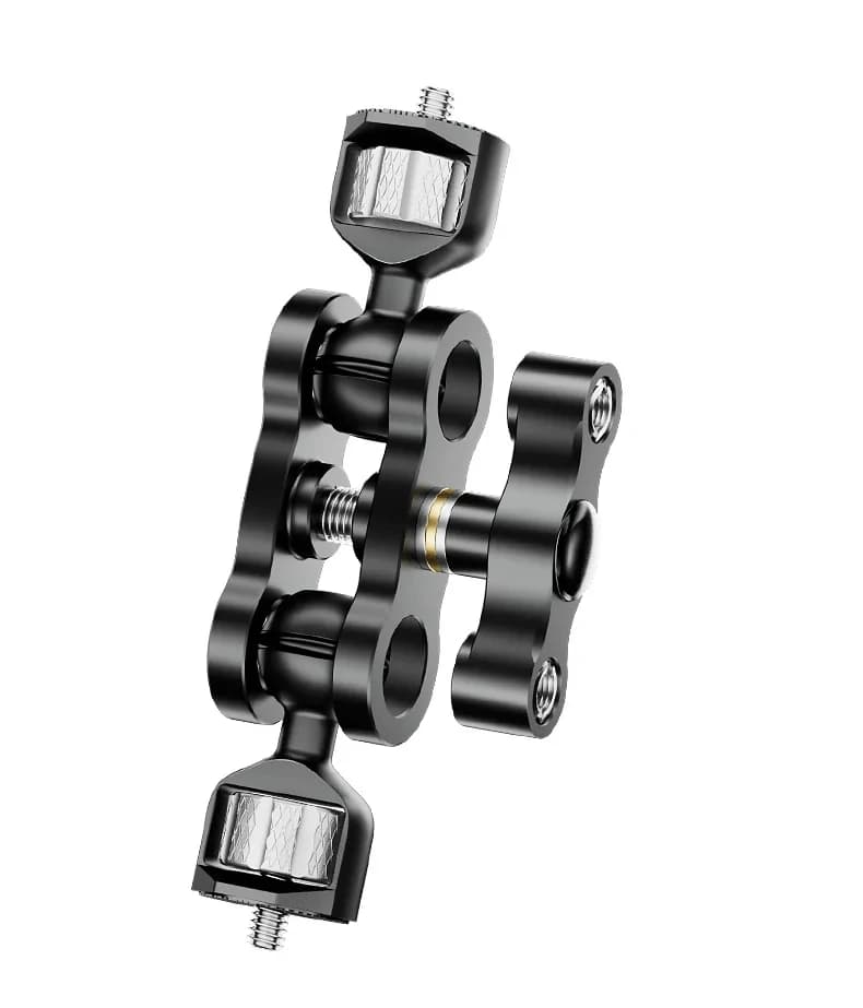 MEUYAG TM-5 Braccio Articolato Magico con Doppia Testa a Sfera per Treppiede, Clip per Telefono, Vite da 1/4" per Luce LED, Monitor LCD, Microfono