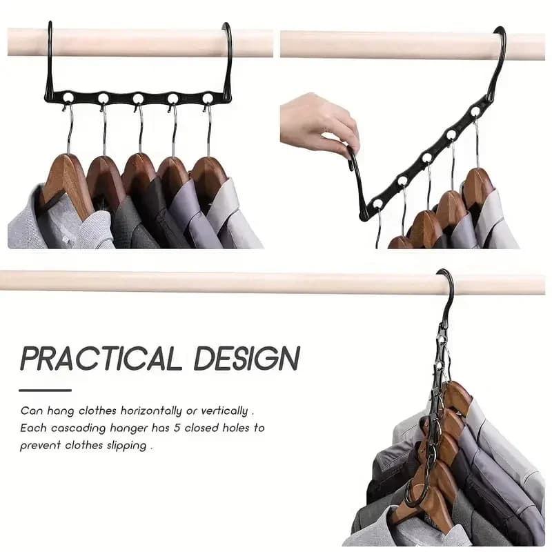 Robust plastic space saving clothes hangers, smart magic clothes hangers to store the dorm closet, essential elements for the bedroom