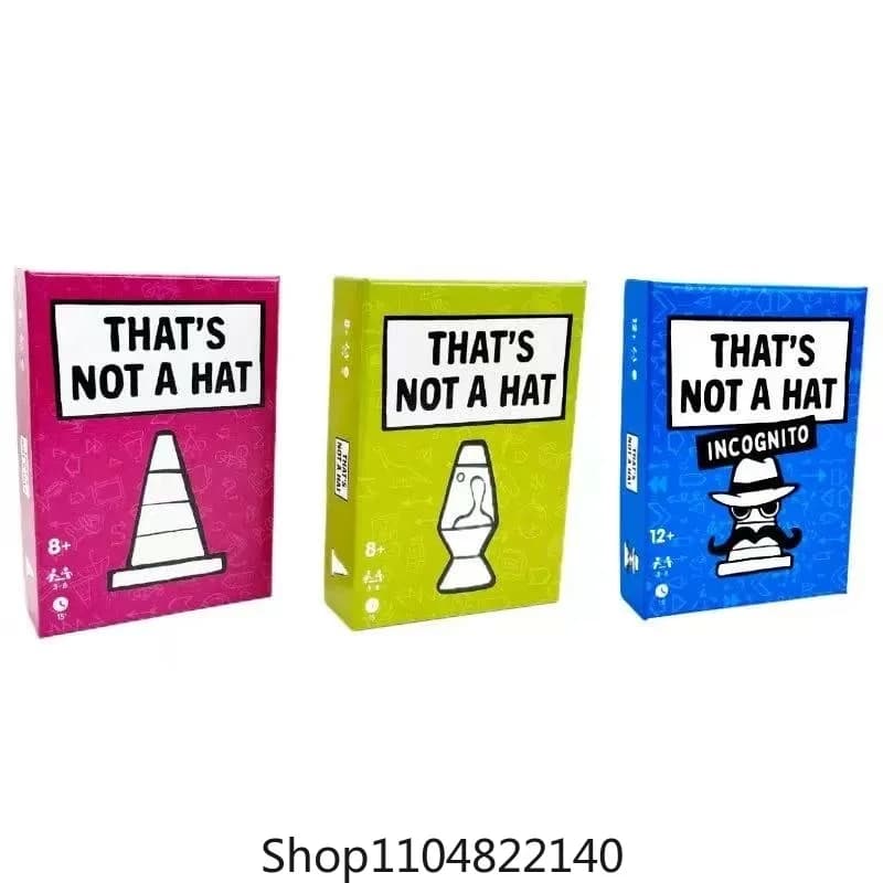 Unique set of games Happy Party That's Not a Hat, top table game with extended basic card game, English table game for 3-8 players