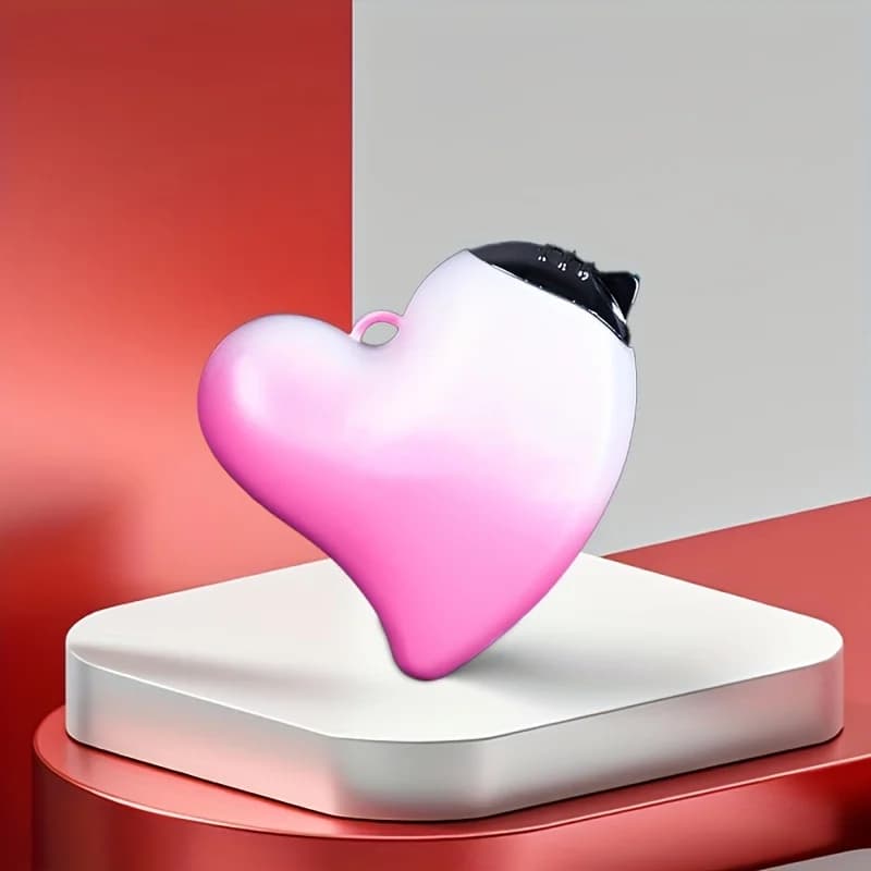 Pink White Gradient Heart Lighter Windproof Adjustable Pink Flame Cute Compact Love Gift for Couples No Butane High Quality
