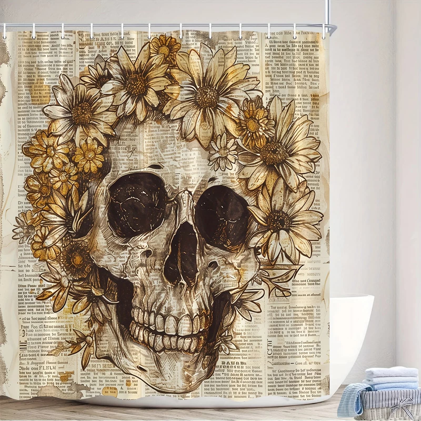Tenda da doccia con teschio da 1 pezzo Halloween