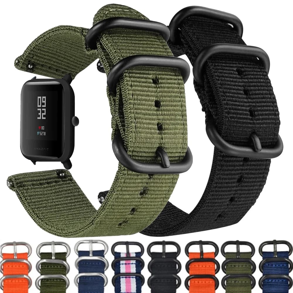 Cinturino in nylon per Huami Amazfit GTS 4 3 2 2e GTR 4 2 3 Pro Smartwatch Bracciale correa Amazfit Bip/stratos/2/2e/mini/47mm/lite strap