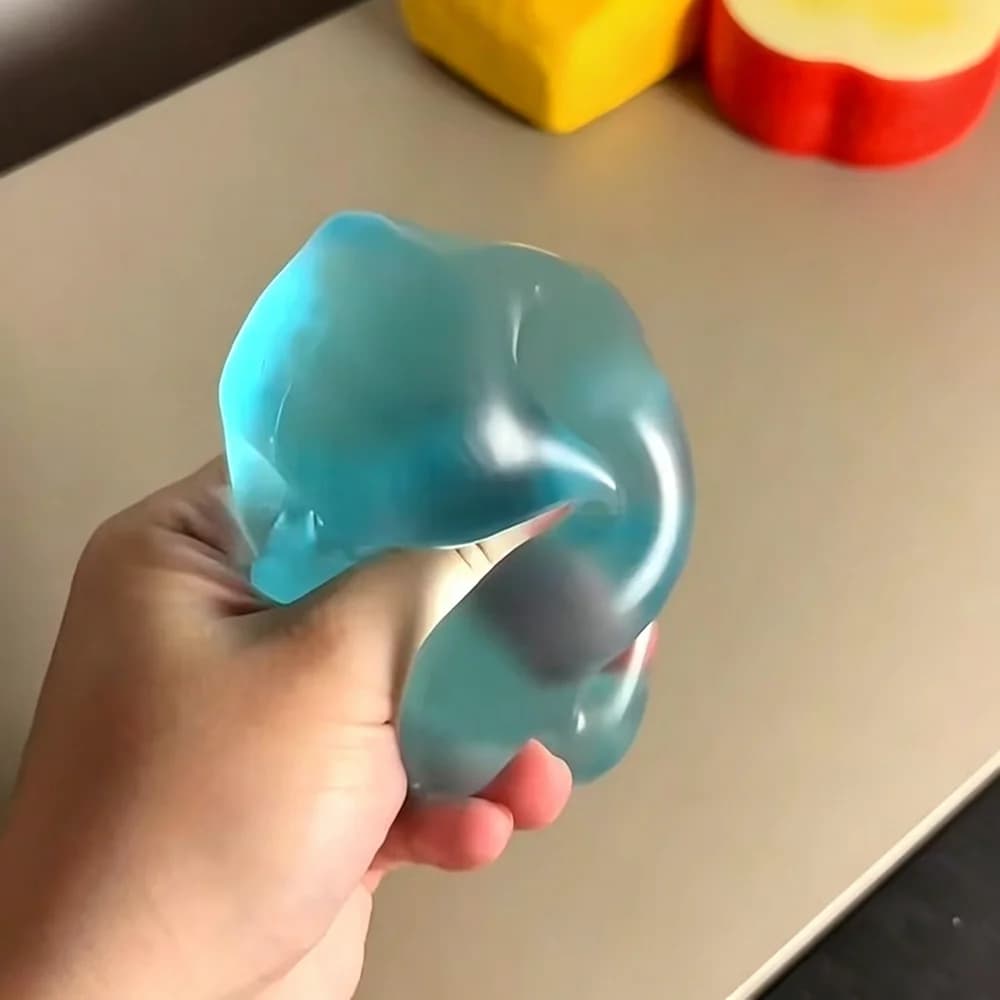 Giocattolo Antistress Creativo Blu in Maltosio, Morbido e Trasparente, a Rimbalzo Rapido, per Bambini e Adulti
