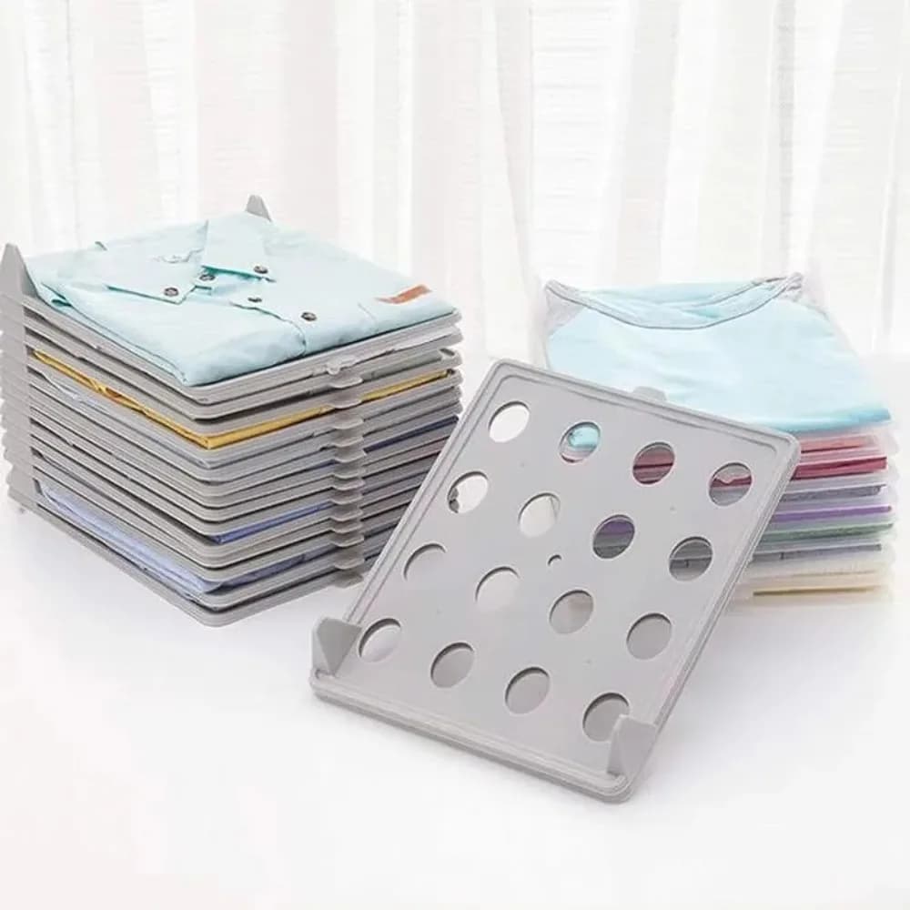Foldable panel to store shirts, stackable shelf for storing shirts, portable multifunctional folding panel with handle to store clothes