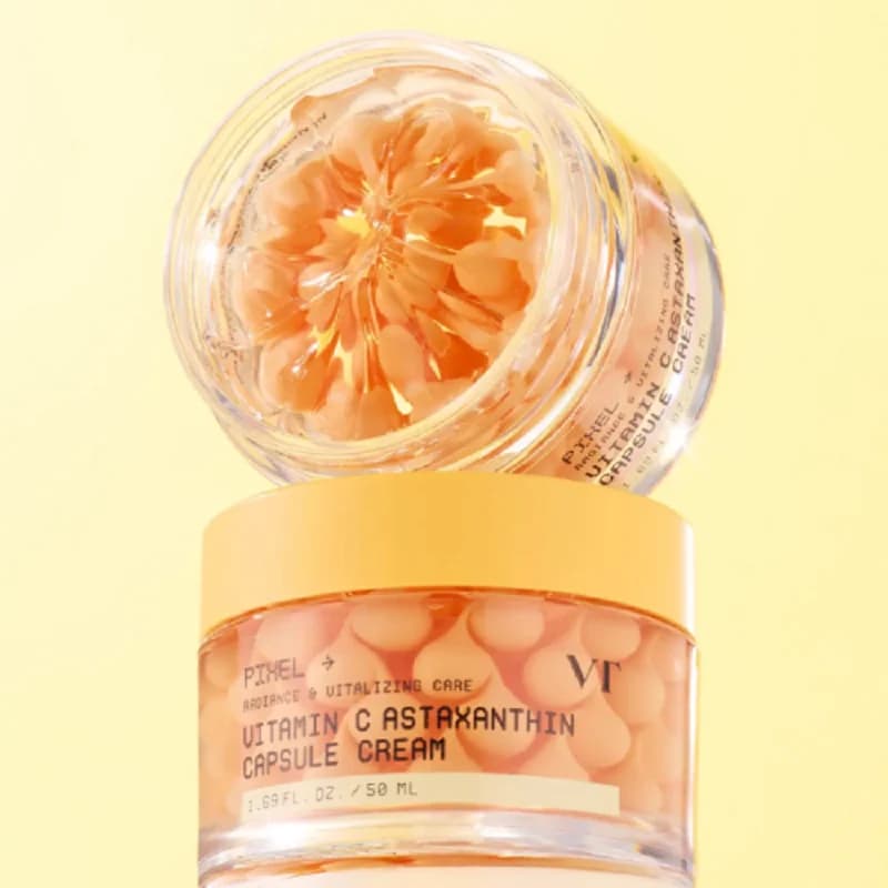VT Cura del Viso - Siero Micro-Aghi Cica Reedle 100/300, Crema Capsula Equilibrante con Vitamina C, Astaxantina e PDRN, Rivitalizzante
