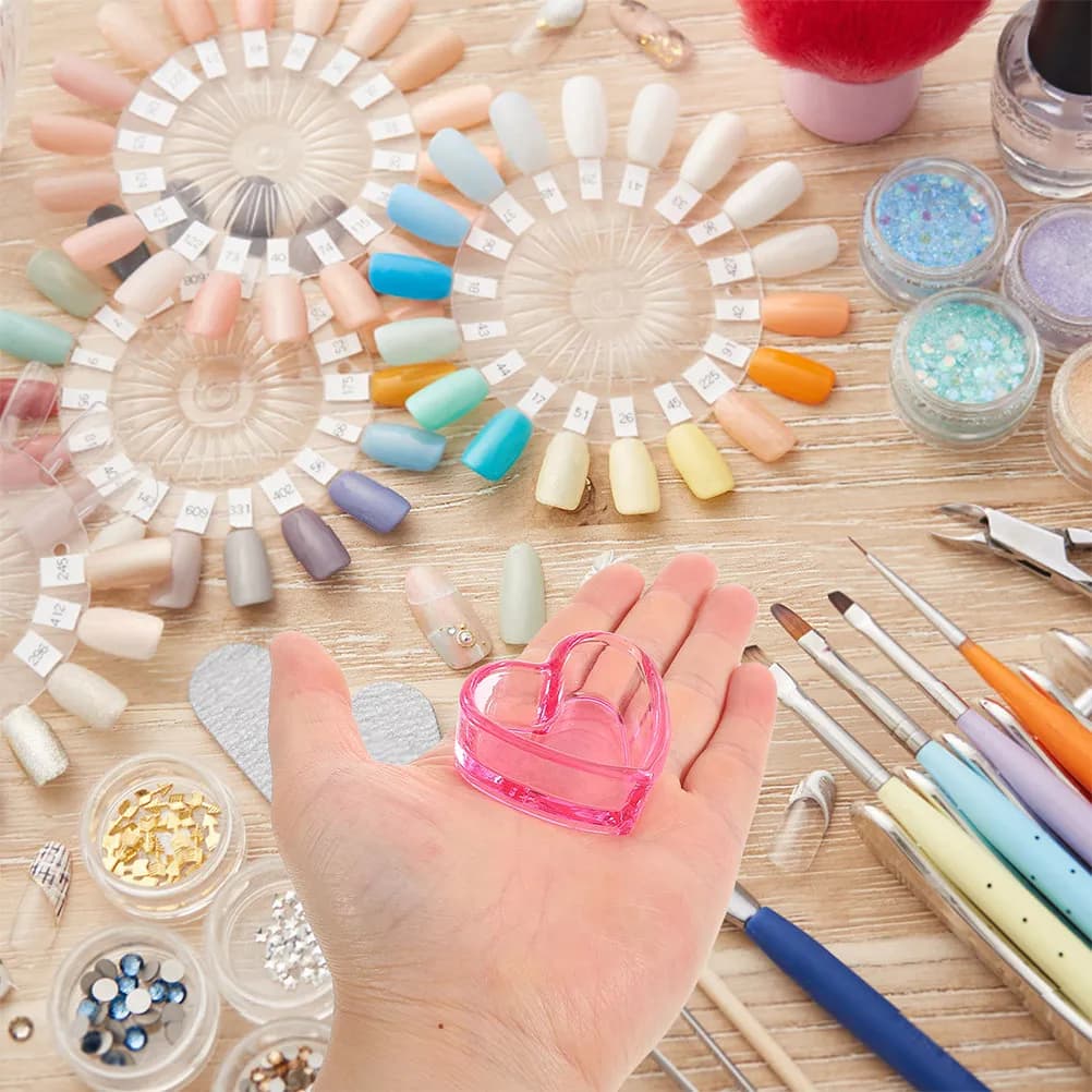 2 Pezzi Coppette Dappen per Nail Art, Contenitore Trasparente in Acrilico per Pulizia Pennelli, Porta Liquidi, Strumento per Manicure, Uso Domestico e Professionale