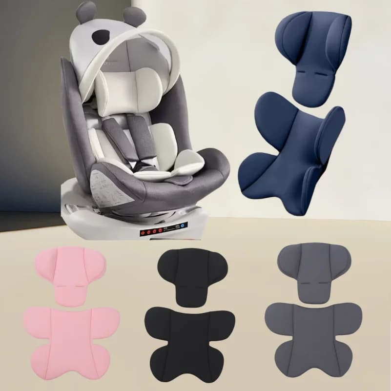 Infant car seat inner head neck body support cushion; stroller energy bed mattress; mesh breathable liner; neck safety liner