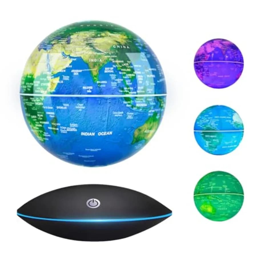 Globo Fluttuante a Levitazione Magnetica con Luci LED a 16 Colori, Lampada Rotante del Mondo per Decorazione Casa e Ufficio