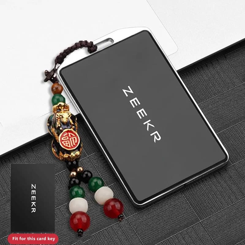 Custodia per chiave per auto in pelle in lega di zinco per ZEEKR 001 009 X NFC Card Smart Remote Cover Shell Portachiavi Portachiavi Fob Accessori auto