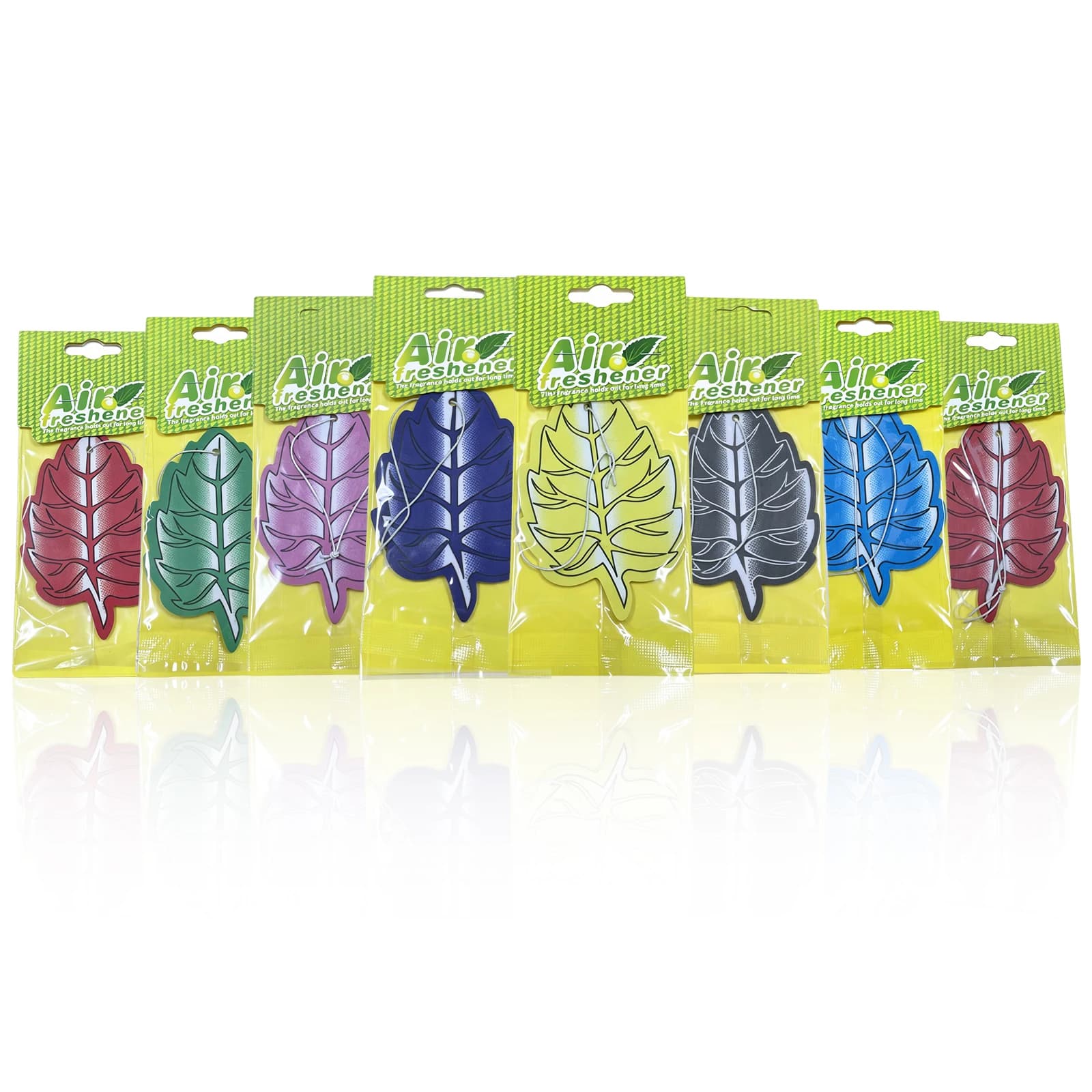 15 Pack Assorted Scent Car Air Fresheners - 8 Fragrances Hanging Leaf Air Freshener for Car Home, Odor Eliminator