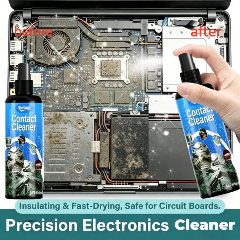 Spray detergente per la rimozione della polvere elettrica da 100 ml, liquido detergente non dannoso per connettori PCB, TV, telefono, laptop, circuiti stampati.