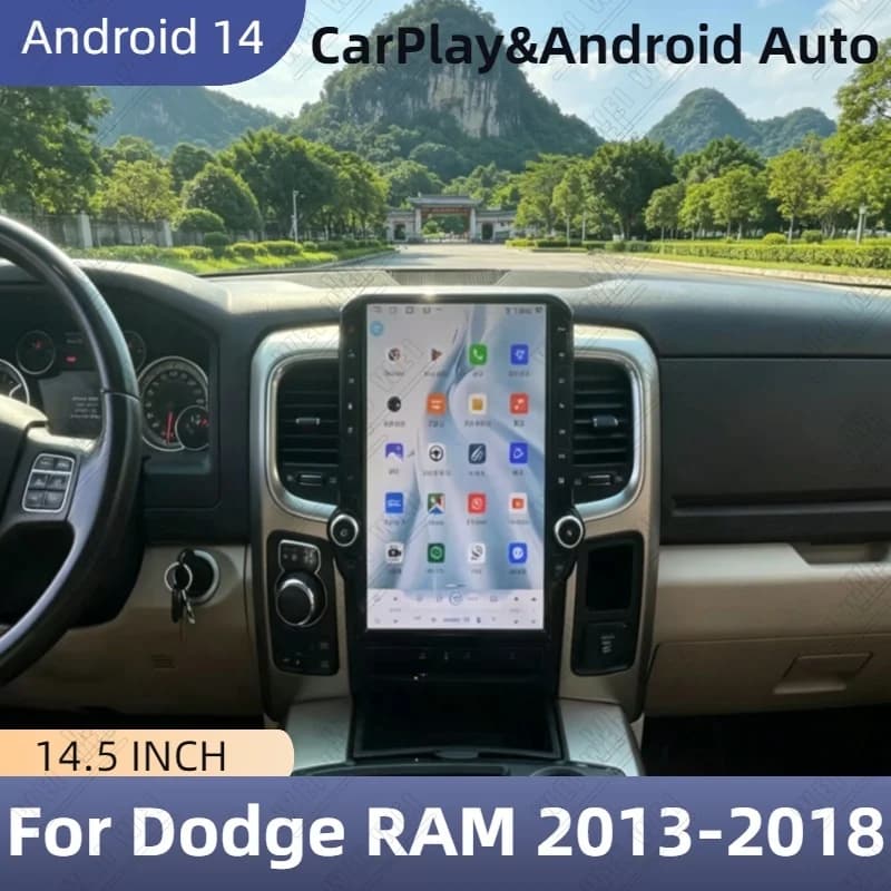 CarPlay Android 14 Auto 14.5" Car Radio For Dodge RAM 2013-2018 Touch Screen DSP Navigation Multimedia Stereo Player Head Unit