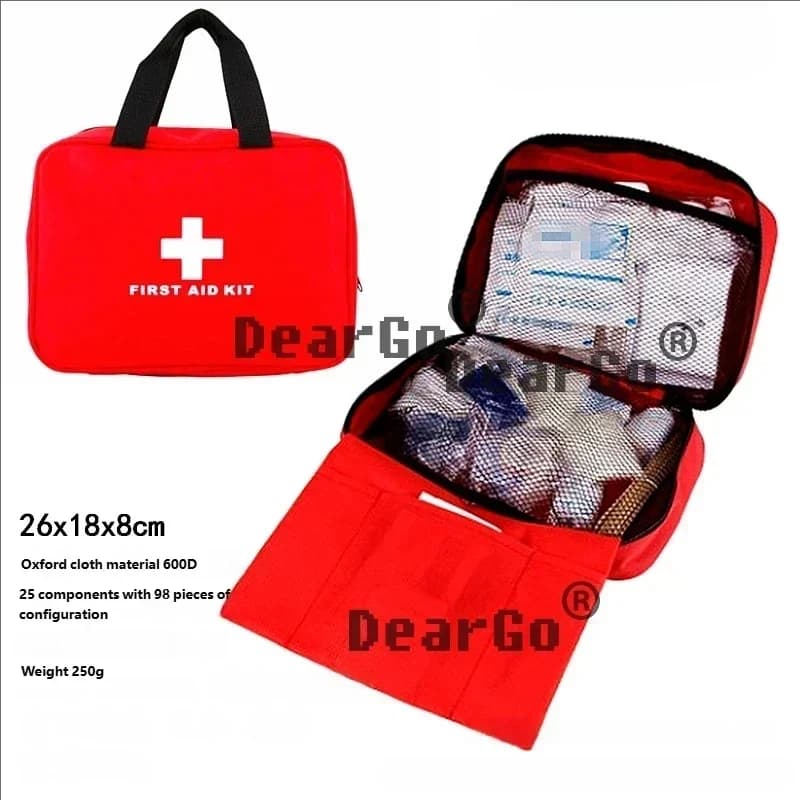 Kit di pronto soccorso professionale 25 in 1 98 pezzi Oxford durevole, traumi multi-scena e cura di emergenza per viaggi in auto a casa, preparato con cura