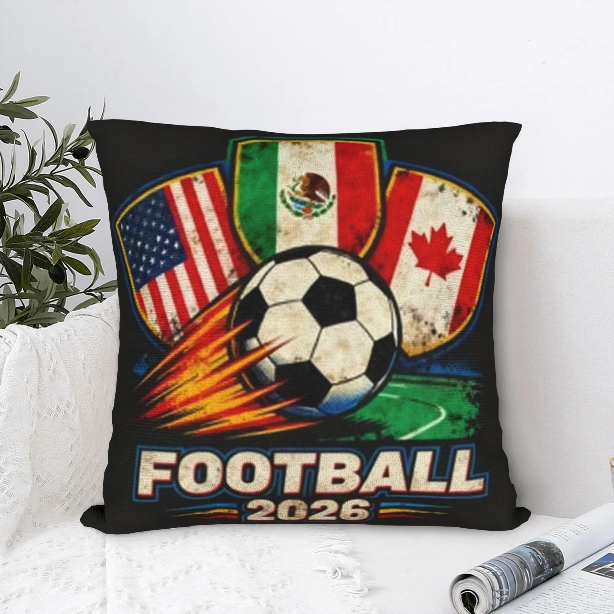 Soccer Football WM 2026 Pillow Case Novelty Pillow Cover Comfy Pillowcases For Sofa Bedroom Home Decor