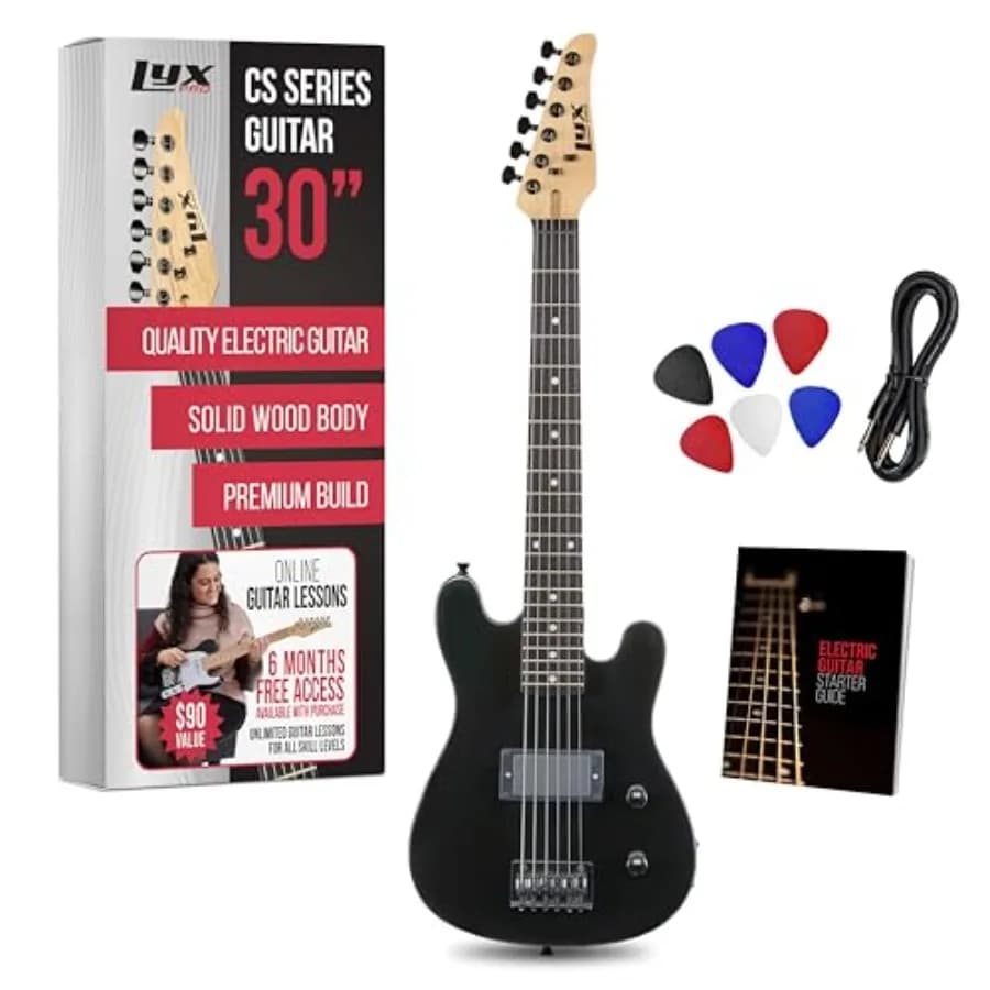 Kit Chitarra Elettrica CS 30" per Principianti, Intermedi e Professionisti con Amplificatore, Cavo, 6 Plettri e Guida per Studenti in Legno Massello
