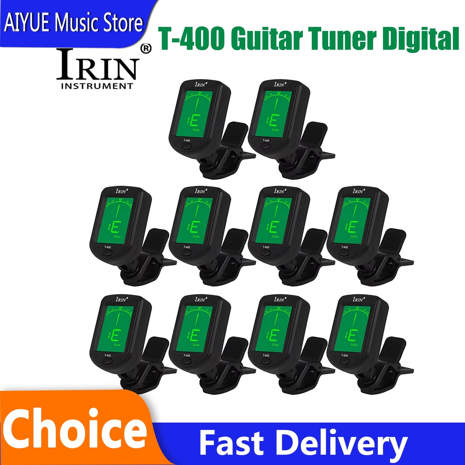 Guitar Tuner Digital T-400 Clip-On Tone Tuner 360 Degree Rotatable Sensitive Universal For Guitar Violin Ukulele