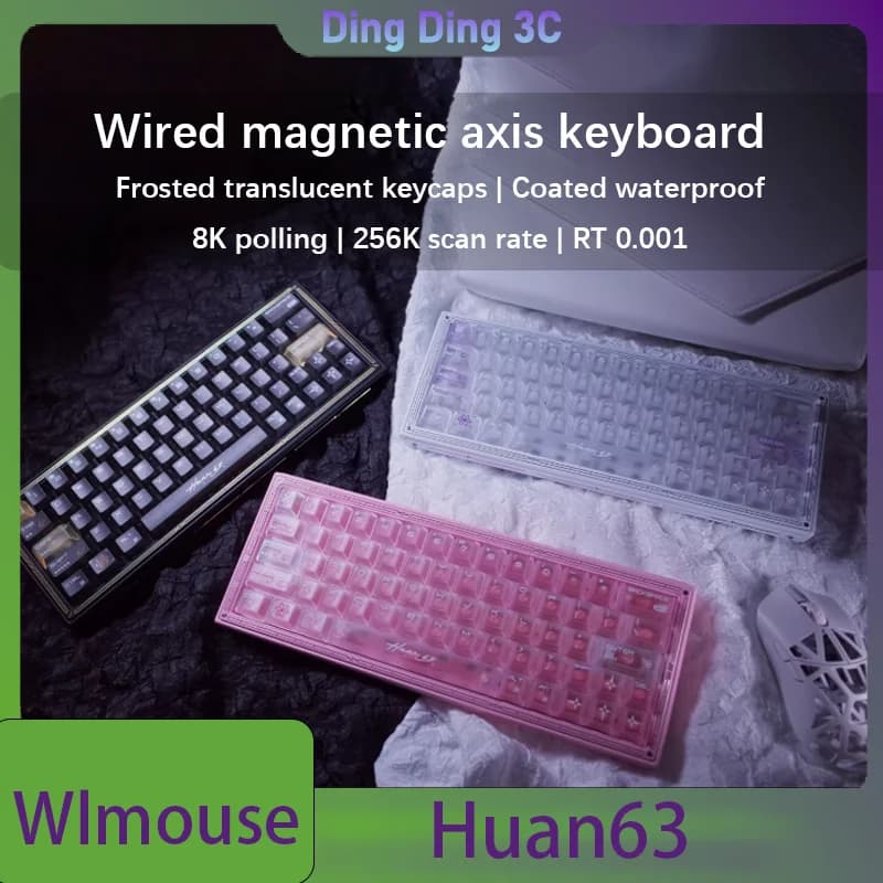 New Wlmouse Huan63 Wired Magnetic Axis Keyboard Gasket RGB Mechanical Keyboards Magnesium Alloy Gaming Keyboard PC E-Sports