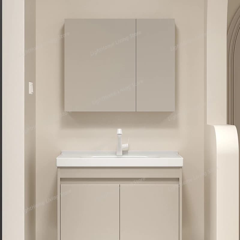 Mobile Bagno di Lusso Leggero con Specchio Intelligente Integrato e Lavabo, Mobile Lavabo Moderno, Arredamento Bagno