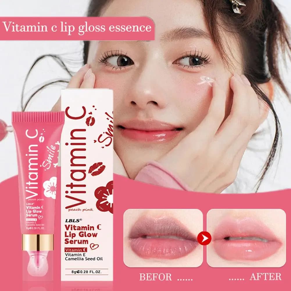 Lucidalabbra that changes color to vitamin C, serum moisturizing lips moisturizing and brightening dark lips, glossy color