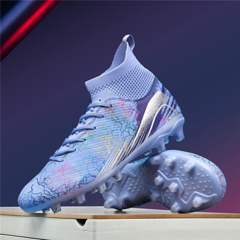 Scarpe da calcio da uomo, scarpe da calcio traspiranti, scarpe da allenamento antiscivolo per futsal, scarpe da calcio da donna per esterni TF/FG con supporto per la caviglia