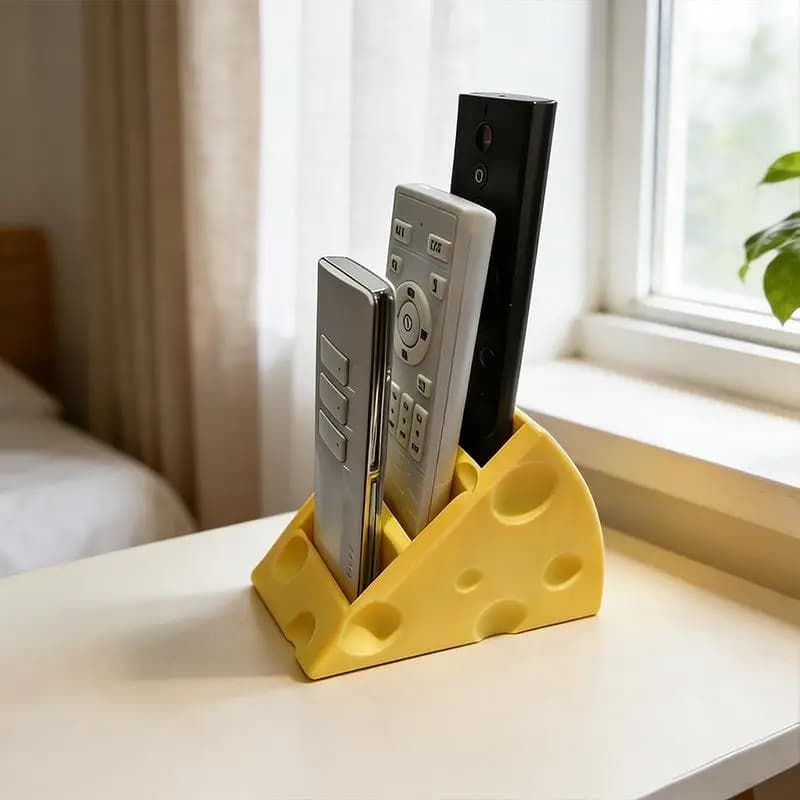 1pc 3 Grids Creative Pen Holder Save Space Desktop Storage Rack Bedroom Sundries Organizer Cheese Remote Control Storage Box