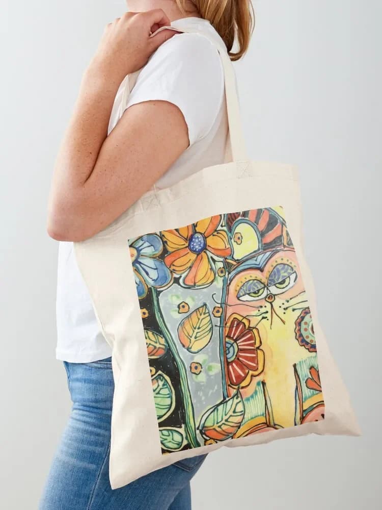 Borsa tote Cat in the Garden, borse da donna, borse regalo, borsa tote da uomo