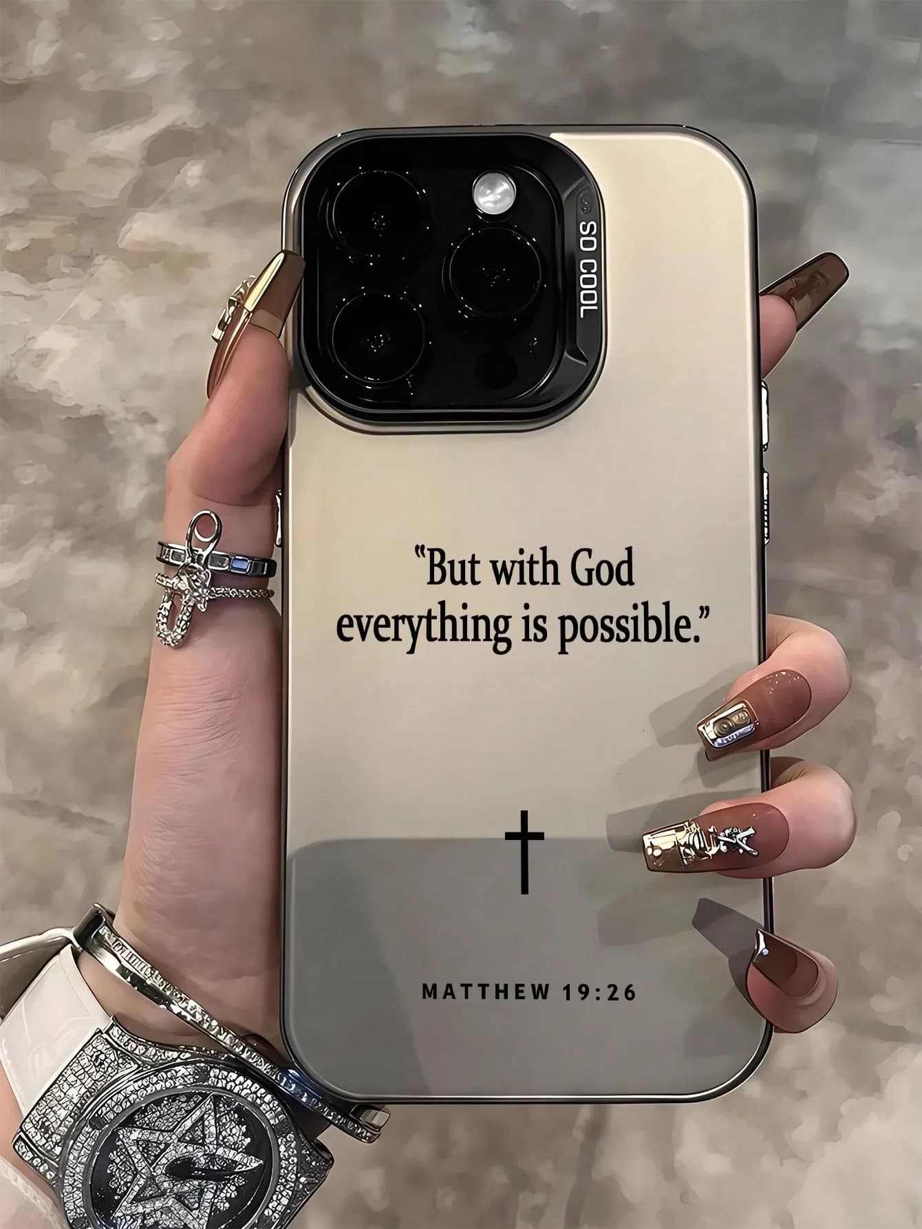Cover per Telefono con Versetto Biblico, Custodia Protettiva Antiurto, Compatibile con iPhone 16 Pro Max/15/14 Plus/13/12/11