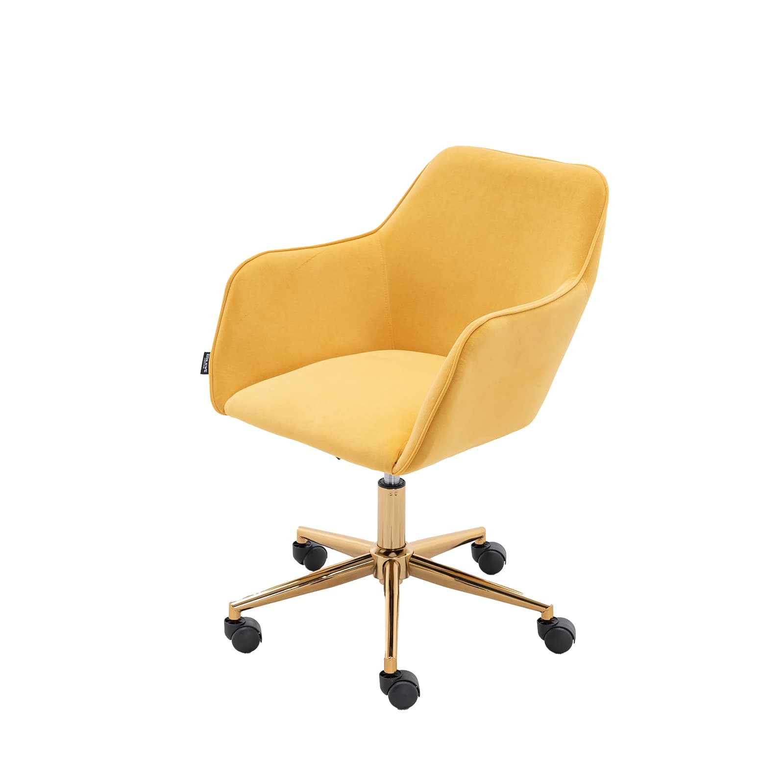 Sedia da ufficio Sedia ergonomica da gioco con altezza regolabile e 360° ° Sedia da scrivania girevole per computer da lavoro comoda gialla