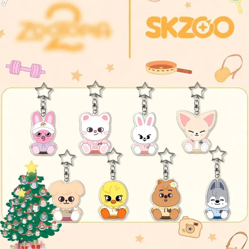 SKZOO STRAY KIDS × Zootopia 2 Portachiavi in acrilico per collaborazione Merce Regalo di Natale