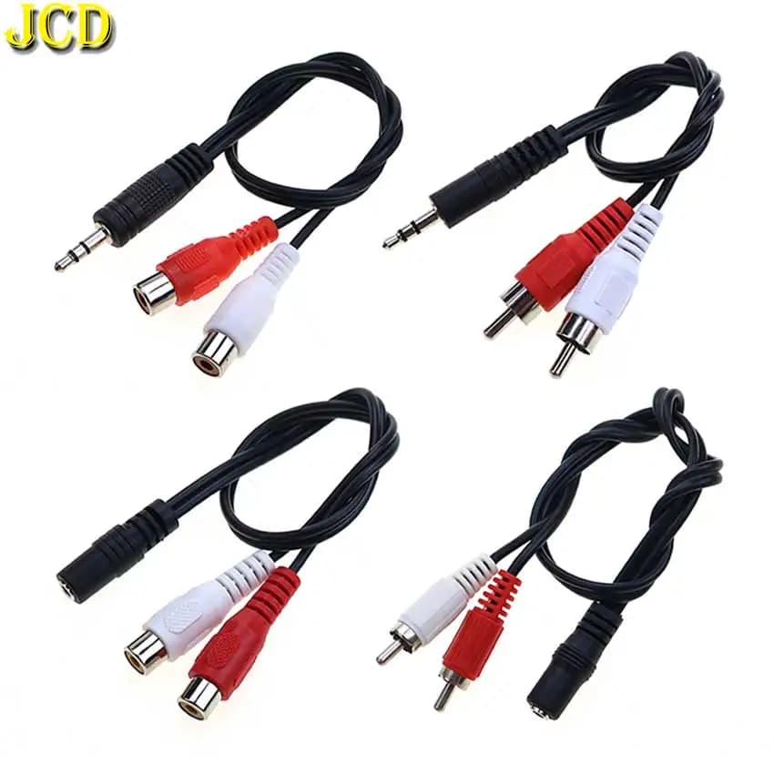 JCD Jack da 3,5 mm maschio femmina a 2 RCA cavo audio stereo convertitore cavo adattatore telefono computer altoparlante TV linea di collegamento AV