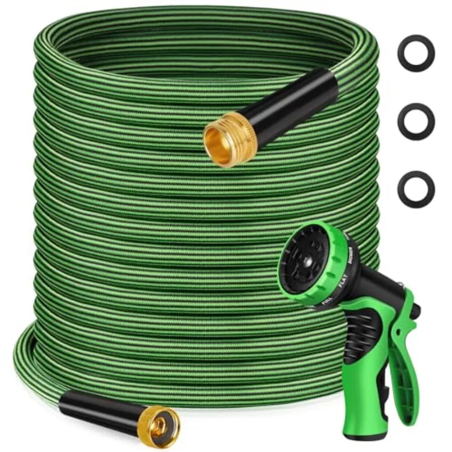 Tubo da Giardino da 30 Metri Non Espandibile, Flessibile, Anti-Piega, Leggero, Anti-Perdita, Robusto, per Giardino, Cortile, Prato, Campeggio