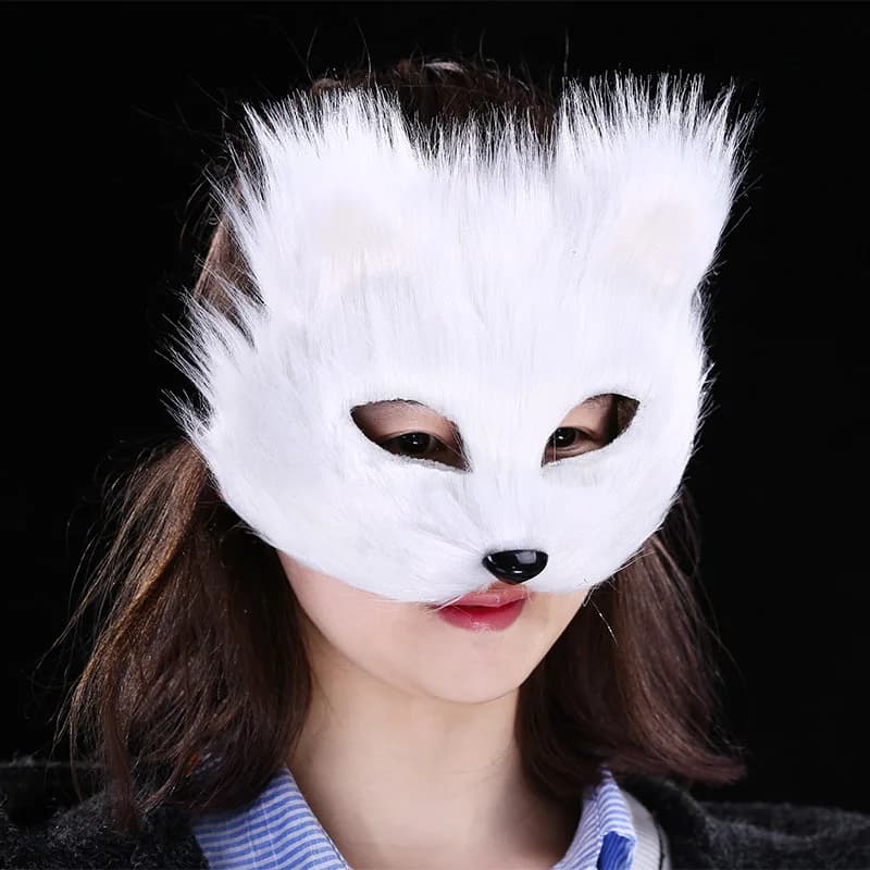 Accessori cosplay per animali Maschera Fox Cos Maschera per adulti Masquerade Cos Mezza faccia Halloween Maschera di volpe immortale sexy Puntelli per feste di carnevale