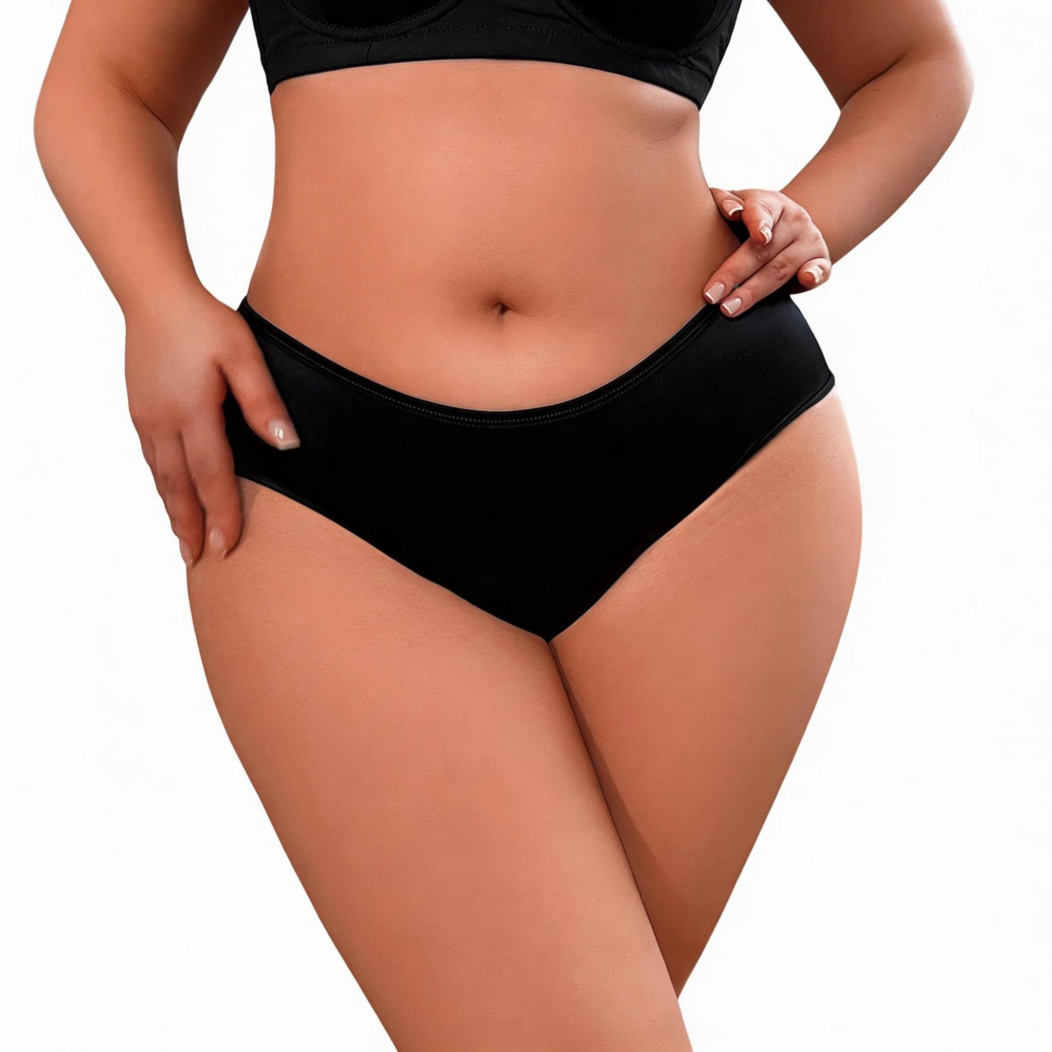 1 Piece Women's Short Waist Slips in Sexy Lace, Black Floral Mutandines Breathable and Elegant, Sexy Lingerie