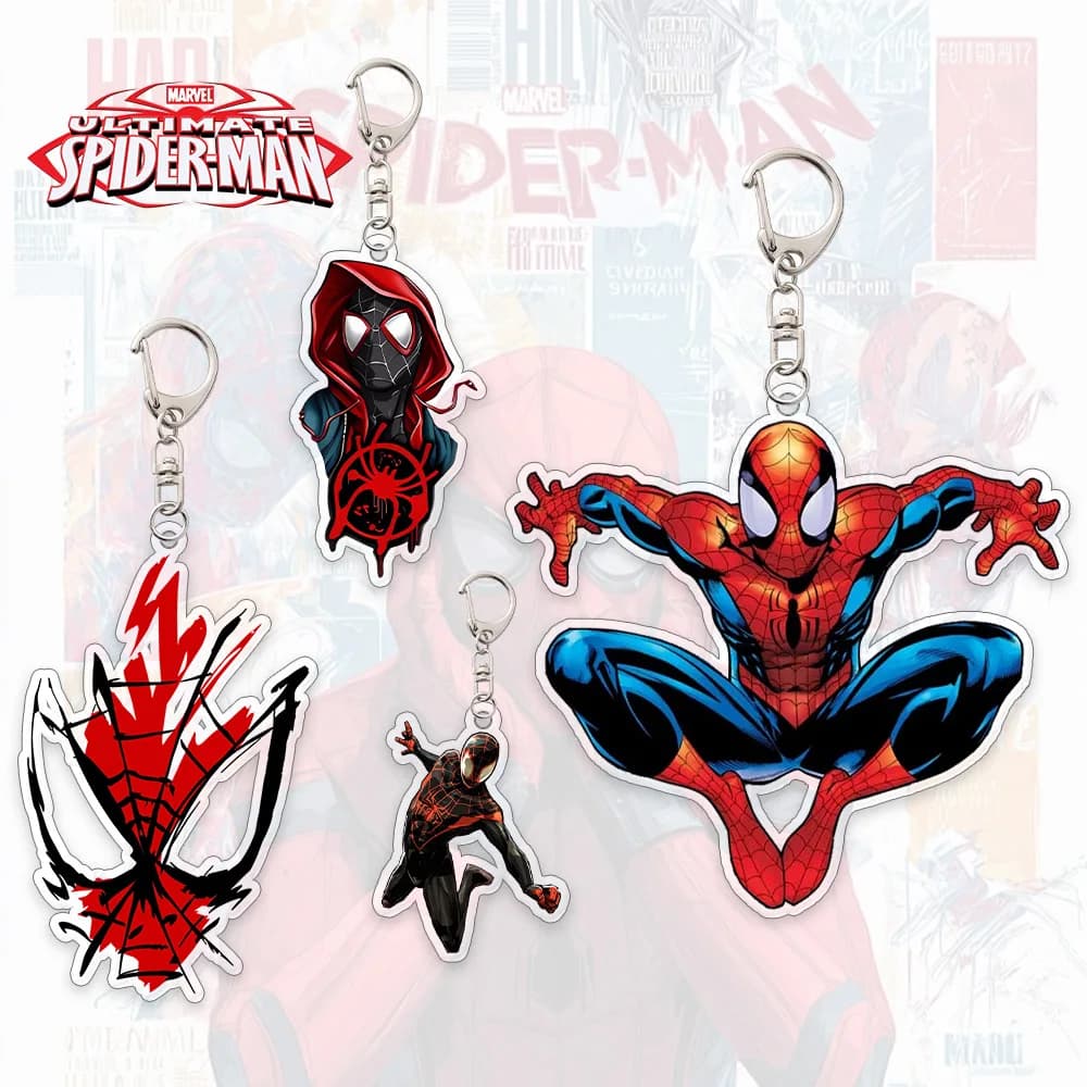 Portachiavi in Acrilico di Spider-Man, Accessori Anime, Ciondolo per Zaino Scolastico e Chiavi Auto, Regalo di Compleanno per Bambini